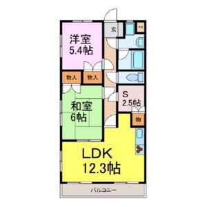 センペル(2LDK/4階)の間取り写真
