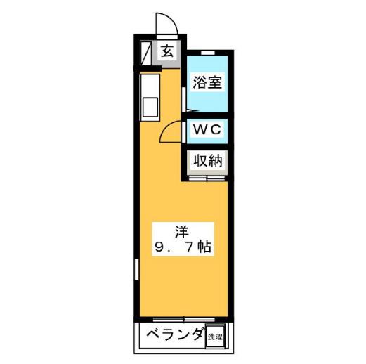ハイツ島塚(ワンルーム/2階)の間取り写真