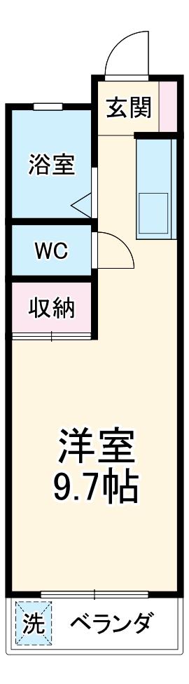 ハイツ島塚(ワンルーム/3階)の間取り写真