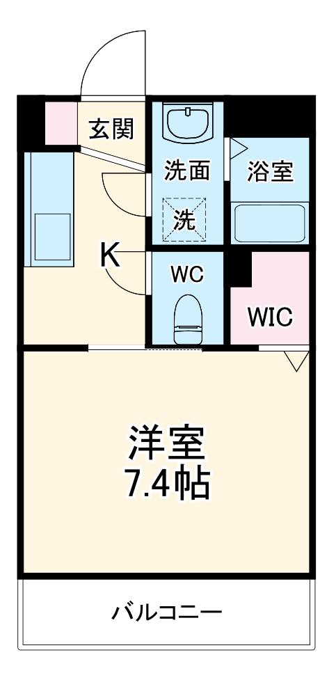 ボヌール大里(1K/3階)の間取り写真