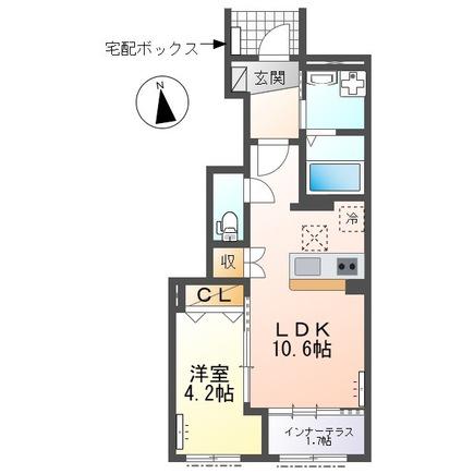 ルピナス A(1LDK/1階)の間取り写真