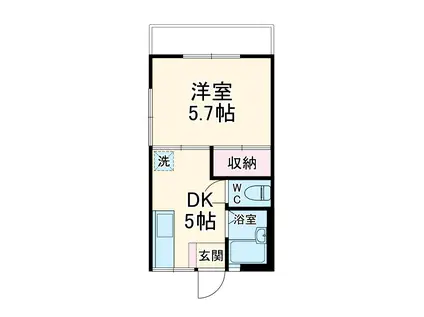 コーポ渋谷(1K/2階)の間取り写真