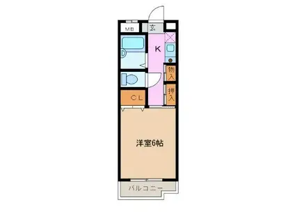 ライフステージ日進(1K/3階)の間取り写真