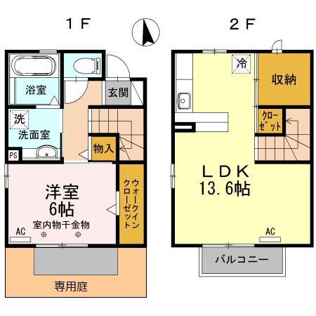 グラン・テラス(1LDK/1階)の間取り写真