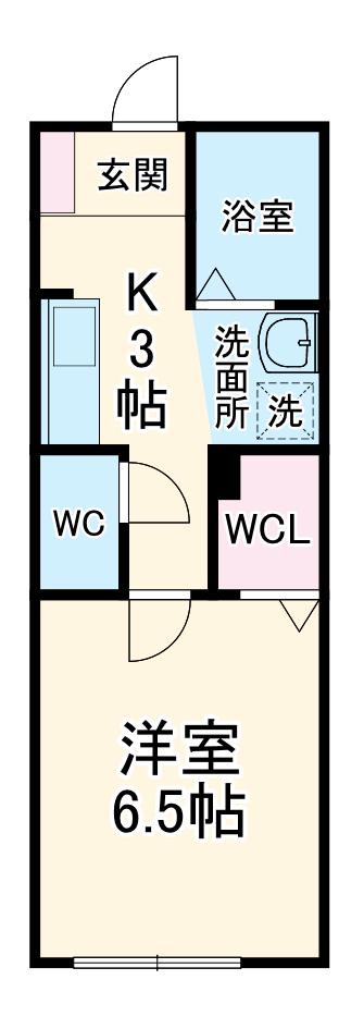 リヴェール湘南(1K/1階)の間取り写真