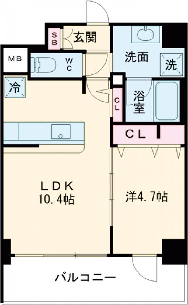 NOUVELLE MAISON YAMAYAⅡ(1LDK/5階)の間取り写真