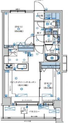 VITA八王子(2LDK/2階)の間取り写真