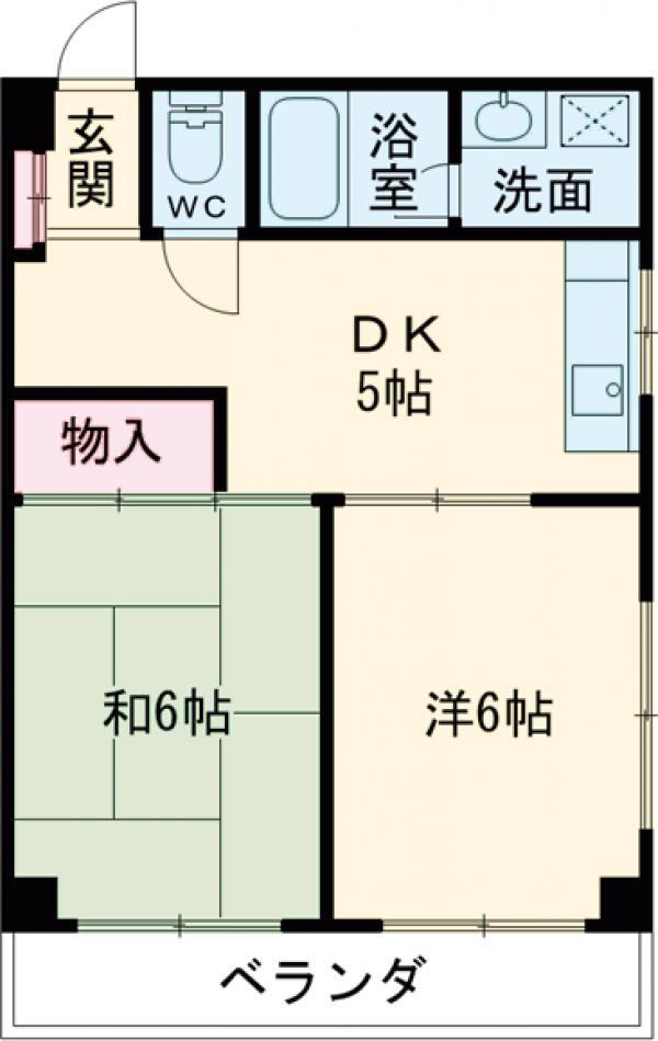 エクセル西一之江(2DK/4階)の間取り写真