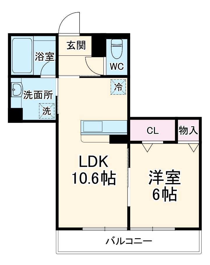 サンレガーロ久喜中央Ⅱ(1LDK/1階)の間取り写真