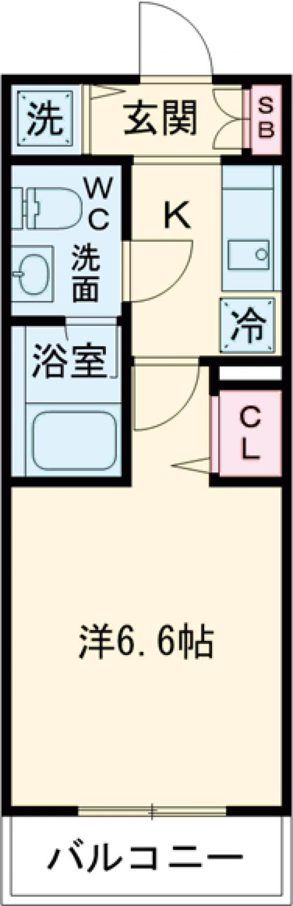 LADOUCEURお花茶屋Ⅱ(1K/2階)の間取り写真