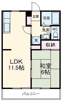 ハイムカトレア(1LDK/1階)の間取り写真