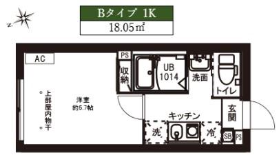 レピュア駒込レジデンス(1K/4階)の間取り写真