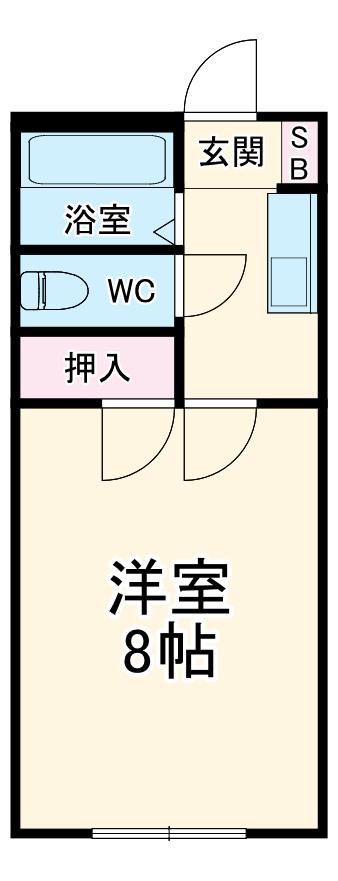 モナークマンション甲府Ⅱ(1K/2階)の間取り写真