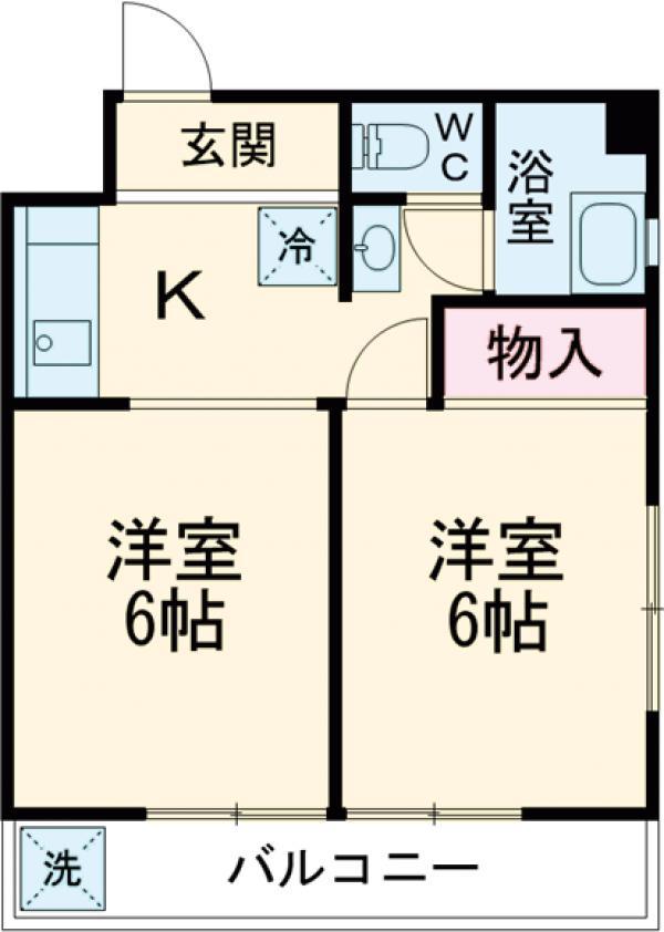 岡庭ビル(2K/3階)の間取り写真