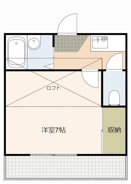 ガーデンコート船越(1K/2階)の間取り写真