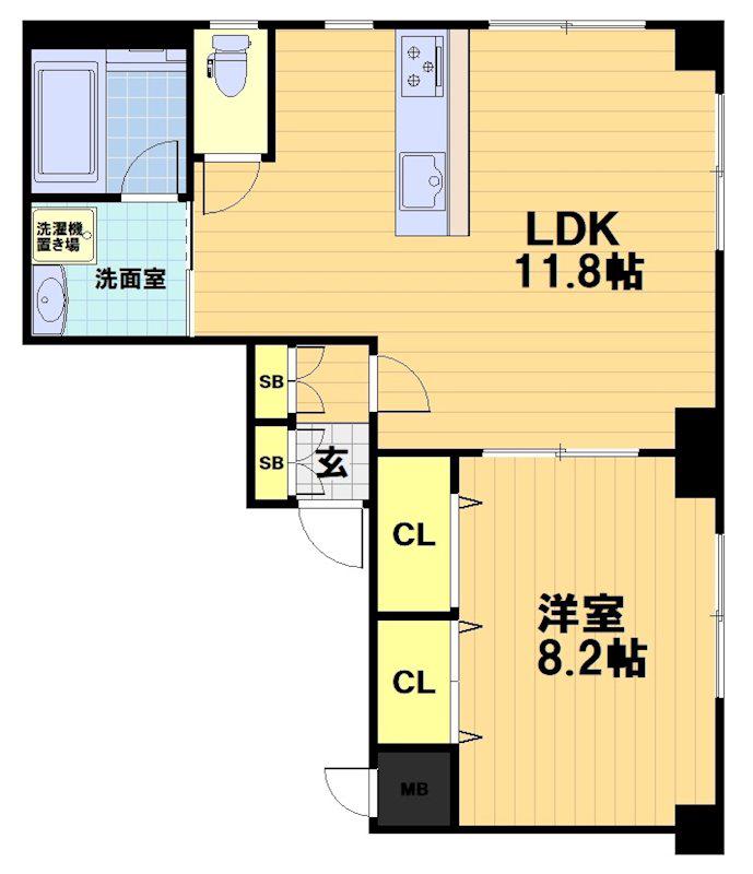 フォレストコート(1LDK/1階)の間取り写真