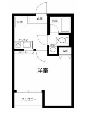 HAKUSUI幕張(1K/2階)の間取り写真