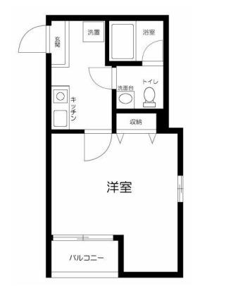 HAKUSUI幕張(1K/2階)の間取り写真
