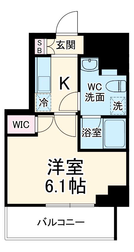 SQUARE CITY YOKOHAMA NEGISHI Ⅱ(1K/2階)の間取り写真