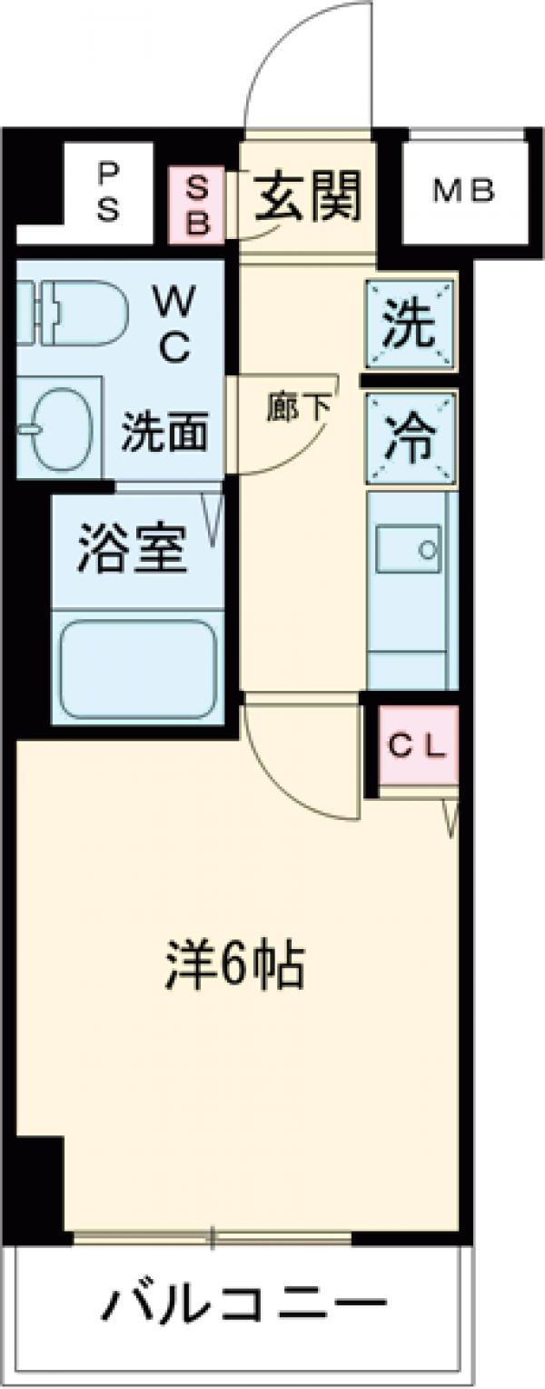 GENOVIAお花茶屋ⅡSKYGARDEN(1K/3階)の間取り写真