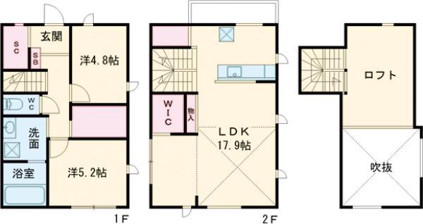 西武鉄道新宿線 下井草駅 徒歩8分 2階建 築4年(1SLDK)の間取り写真