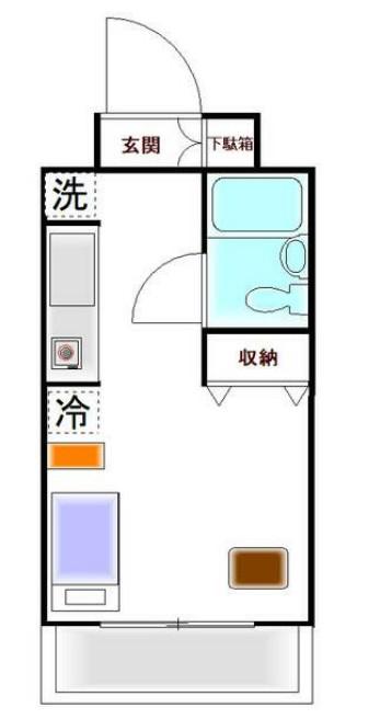 関内フレックスビル(ワンルーム/5階)の間取り写真