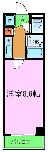 飯坂ビル(1K/2階)の間取り写真