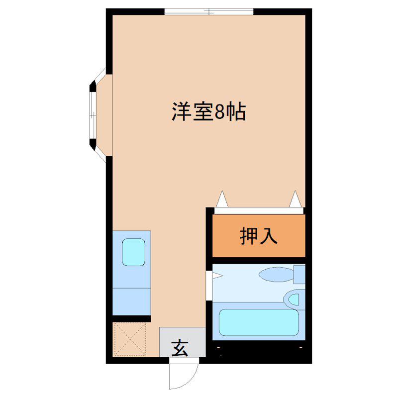 エステートピア藤(ワンルーム/2階)の間取り写真