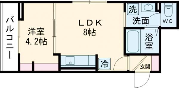 セレスティア南花畑Ⅴ(1LDK/3階)の間取り写真