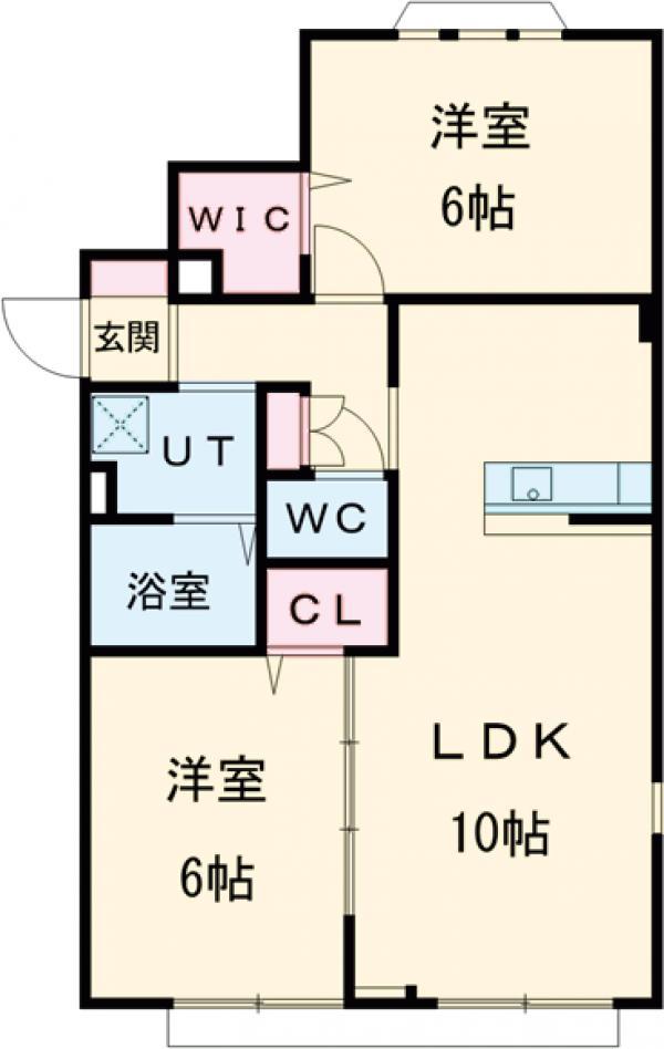 ガイアⅡ(2LDK/2階)の間取り写真