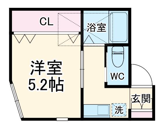コモド淵野辺Ⅱ(1K/2階)の間取り写真