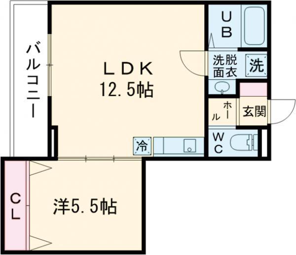 VILLA POIRE(1LDK/3階)の間取り写真