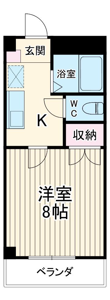 サンライズ大久保(1K/2階)の間取り写真