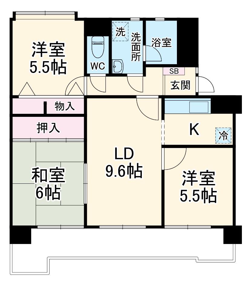 エトワール日進Ⅰ(3LDK/3階)の間取り写真