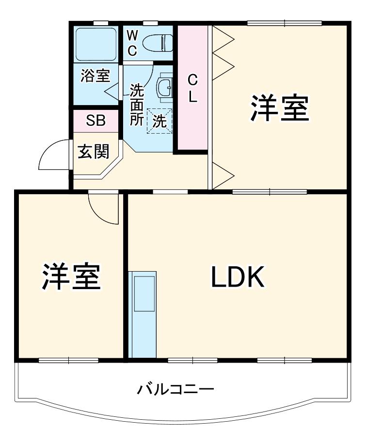 アレグリア(2LDK/3階)の間取り写真