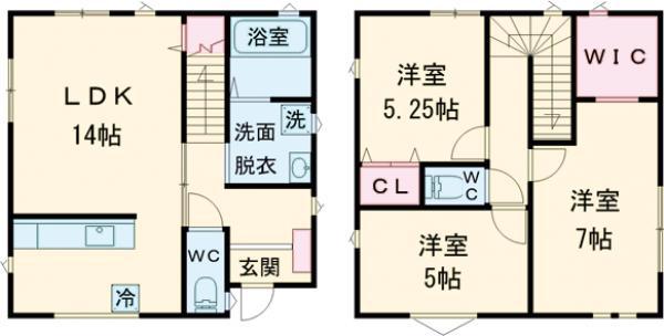 信越本線 北高崎駅 徒歩43分 2階建 築1年(3LDK)の間取り写真