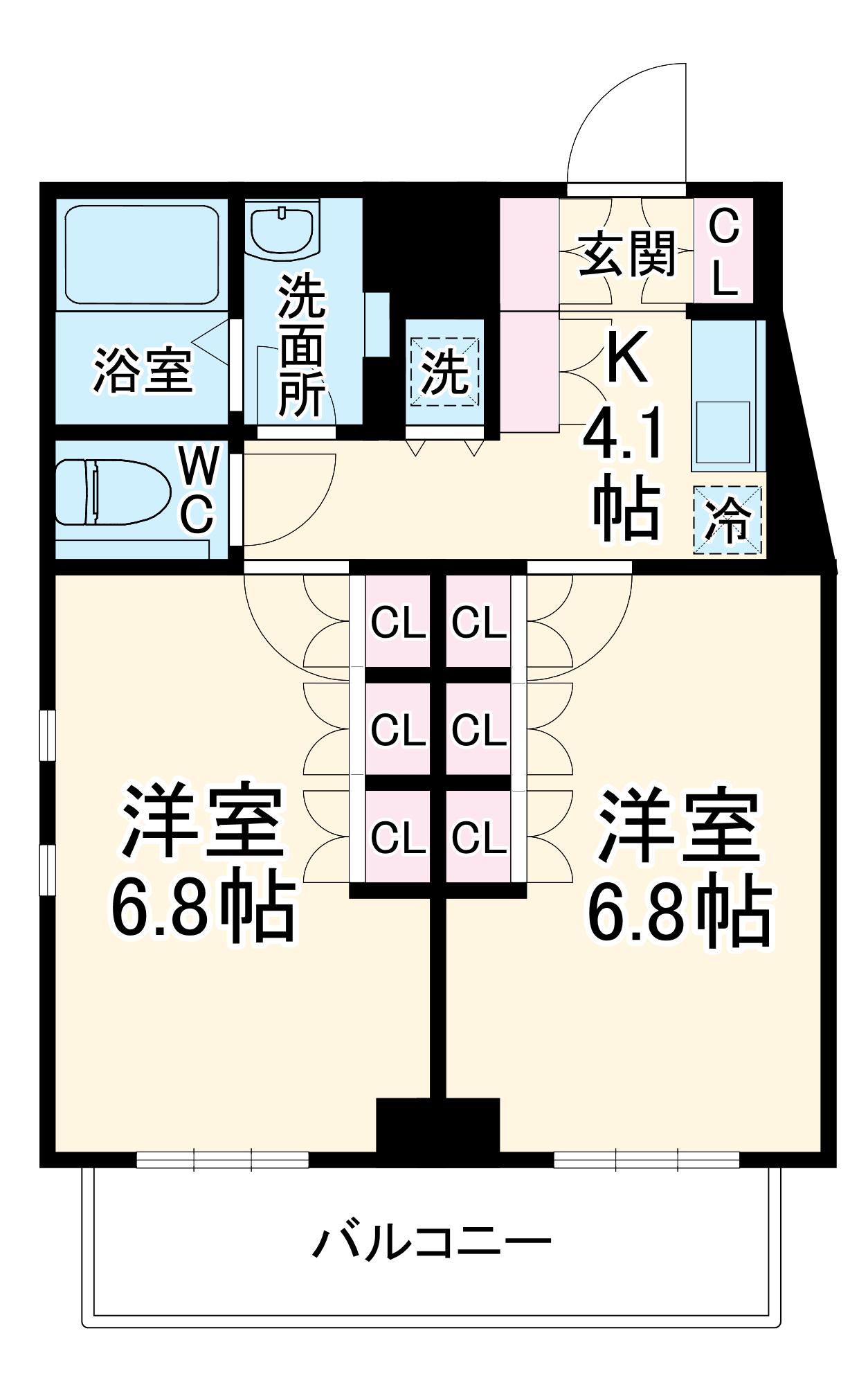 FLORAL名古屋(2K/3階)の間取り写真