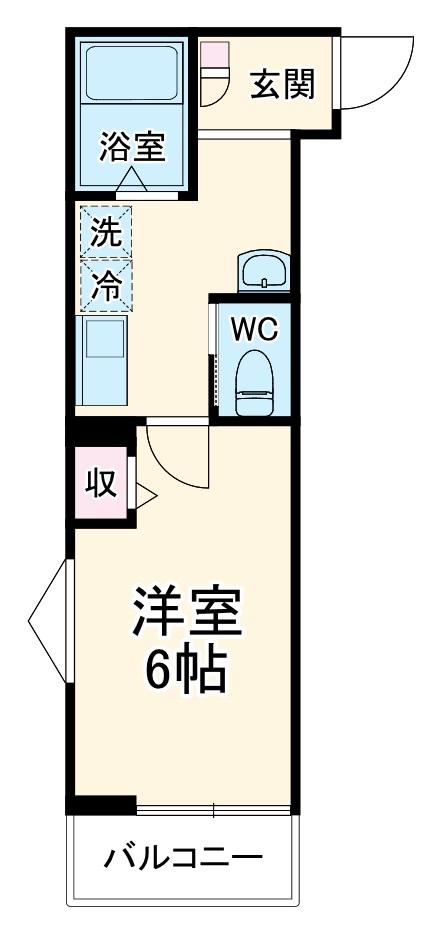 MELLAS西大宮Ⅳ(1K/1階)の間取り写真
