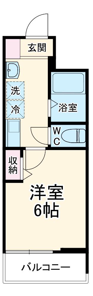 MELLAS西大宮Ⅳ(1K/3階)の間取り写真