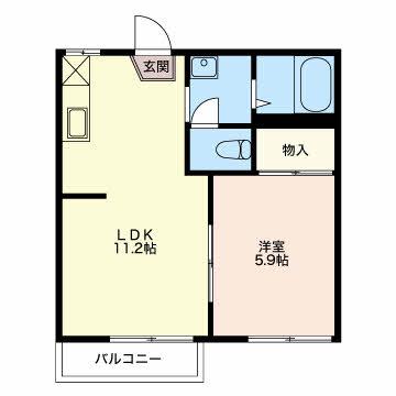 グリーンフォーレスト(1LDK/2階)の間取り写真