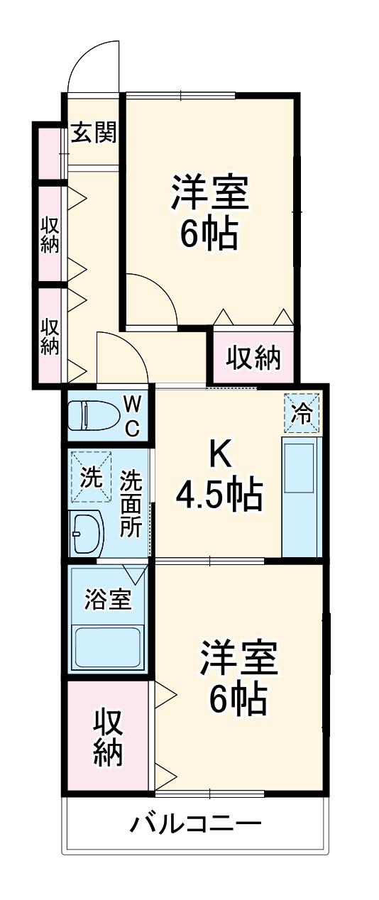 プルミエール(2DK/1階)の間取り写真