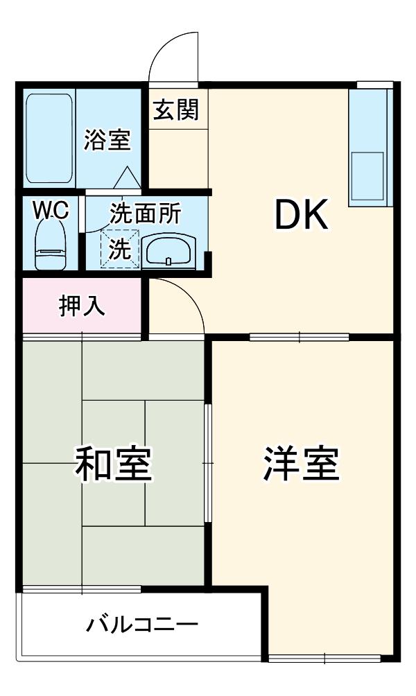 アネックス宮前(2DK/2階)の間取り写真