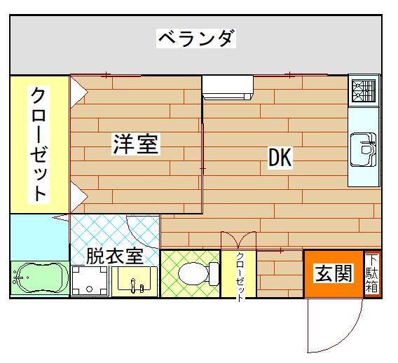 中央本線 西八王子駅 徒歩19分 1階建 築60年(1DK)の間取り写真