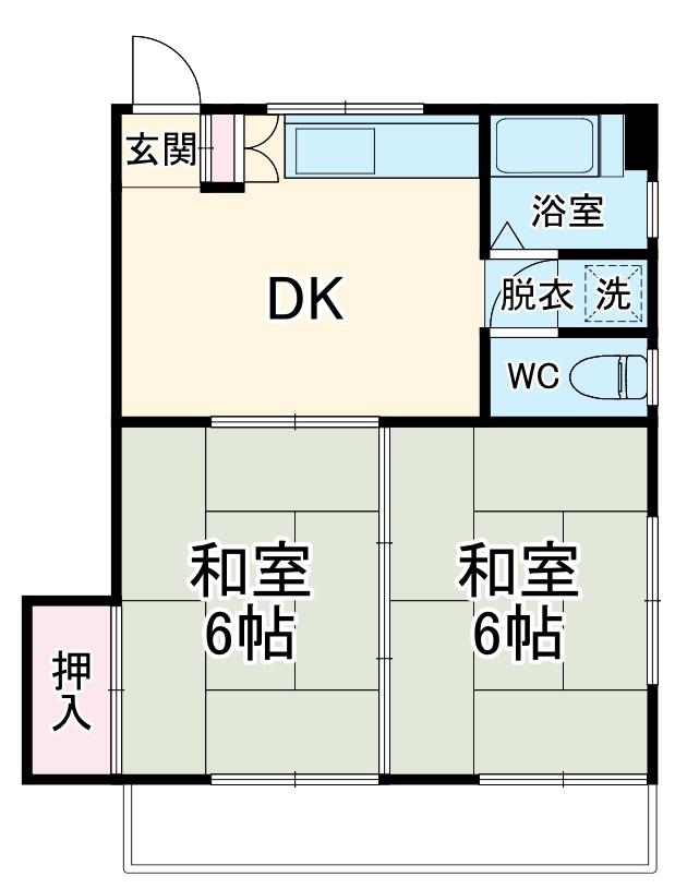 町野ビル(2DK/2階)の間取り写真