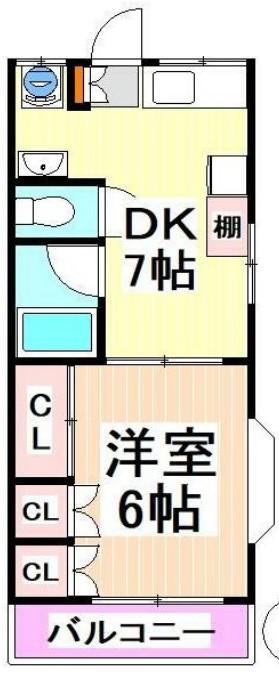 羽根木D.C(1DK/2階)の間取り写真