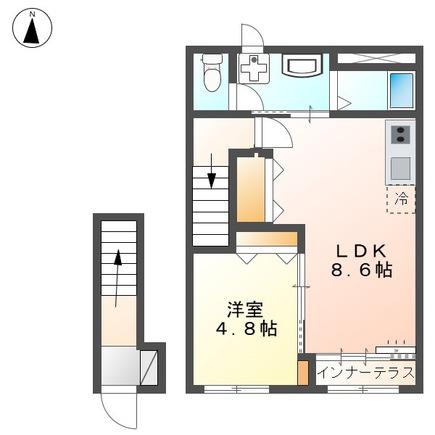 所沢市小手指町アパート工事(1LDK/2階)の間取り写真