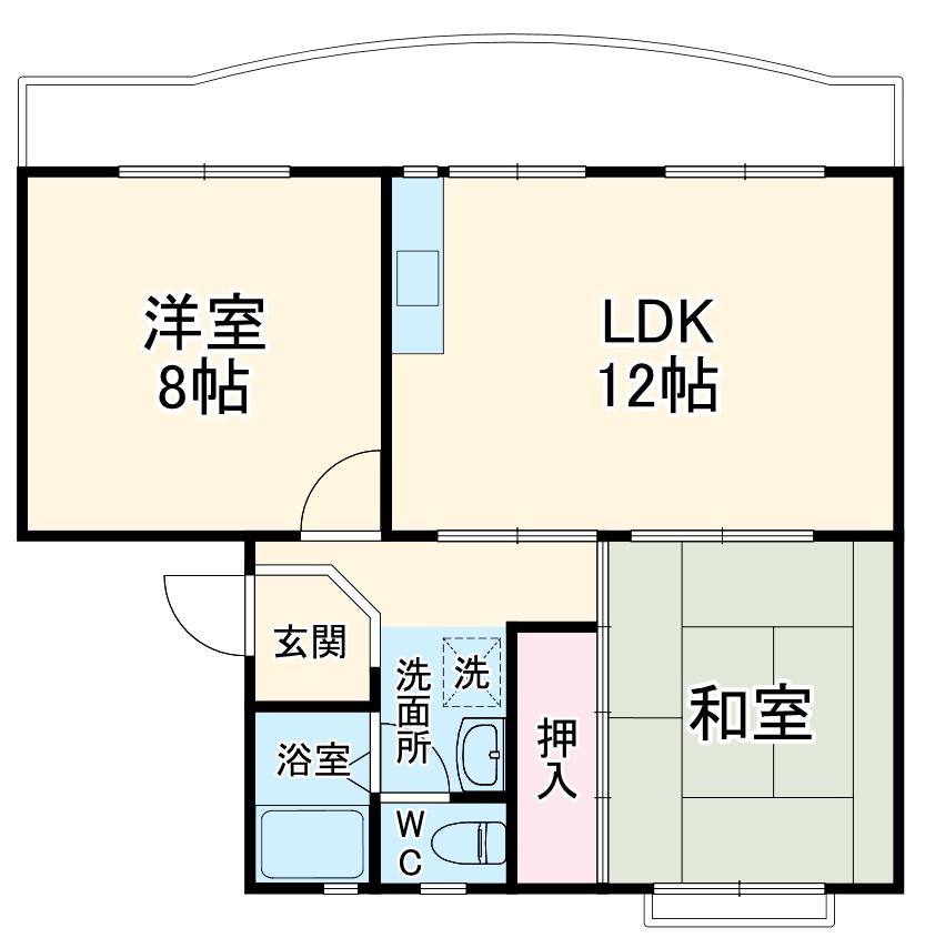 ハイツハイランド(2LDK/4階)の間取り写真