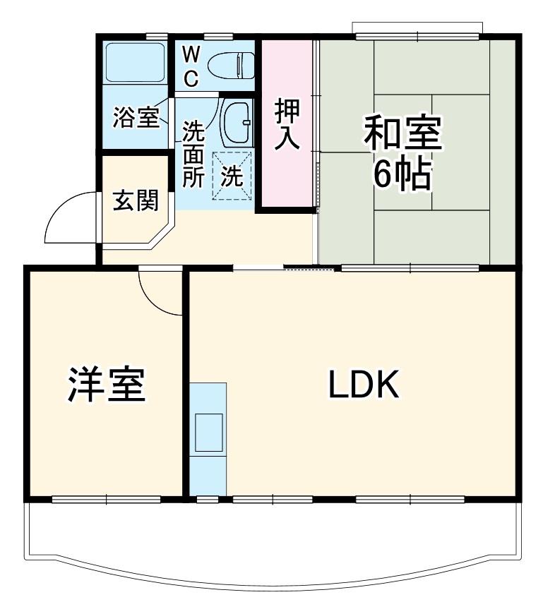 ハイツハイランド(2LDK/4階)の間取り写真