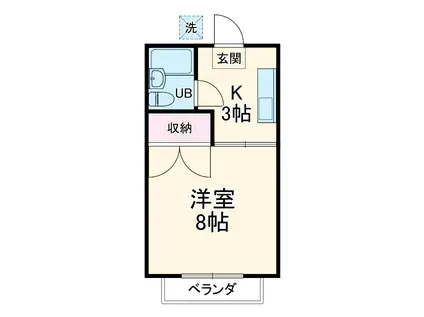 レオハイツ(1K/1階)の間取り写真