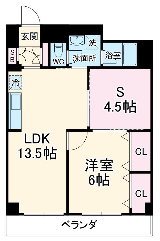 尻手駅前ビル(1SLDK/2階)の間取り写真